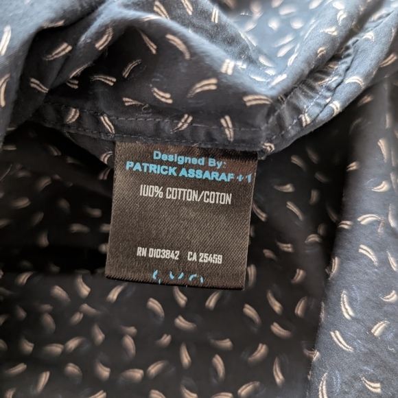 PATRICK ASSARAF Navy Patterned Shirt - Picture 8 of 13